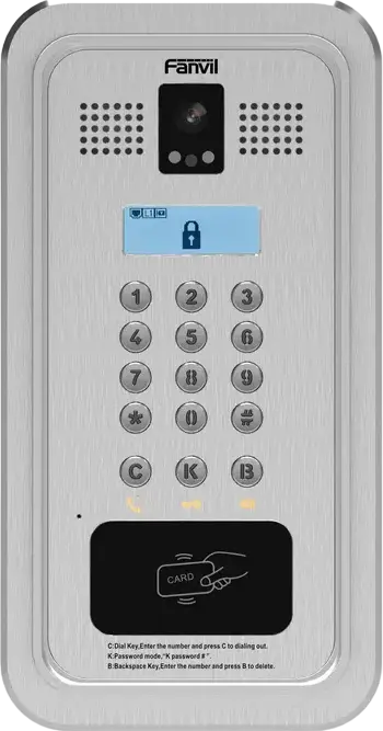 Fanvil i33VF SIP Video Door Phone, 2 SIP Lines, HD Camera and Audio, IP65 IK10 Cast Aluminum, Flush Mount, PoE, Night Vision, Access Control, Grey