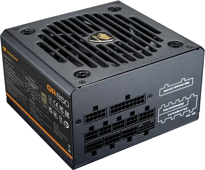Cougar Power GR 850W Power Supply, 80 PLUS Gold, Fully Modular, ATX 3.1, PCIe 5.1, 12V-2X6 Connector, CGR GDN-850, Black