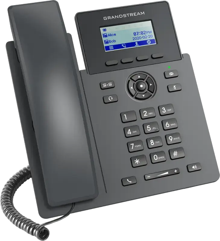 Telefon IP Grandstream GRP2601P Essential Carrier-Grade cu PoE, 2 Linii SIP, Conferinta Vocala in 5 Cale, Management GDMS, Porturi Ethernet Dual 10/100 Mbps, Negru