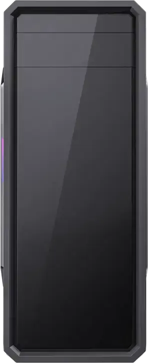 Gamemax G561E-BK Mid-Tower Gaming Case, Black SPCC, Frameless Transparent Side Panel, 3x 120mm Fixed RGB Fans, ATX Support, 370mm VGA Max