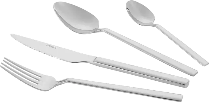 Ardesto AR0724BES Black Mars Bergmann 24 Piece Cutlery Set, Stainless Steel Mirror Polish Flatware for 6 People, Dishwasher Safe