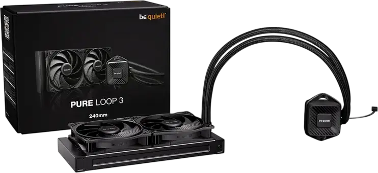 Răcitor lichid AIO be quiet! Pure Loop 3 240mm, pompă PWM 6-pole, 2 ventilatoare Pure Wings 3 120mm PWM, socket Intel LGA1851/1700/1200/115x și AMD AM5/AM4, BW027EU