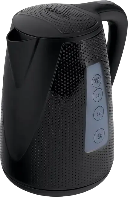 Polaris PWK 1794C Golf Electric Kettle, 1.7L, 2200W, Plastic Housing, Concealed Heating Element, Dry Boil Protection, Anti-calc Filter, Black