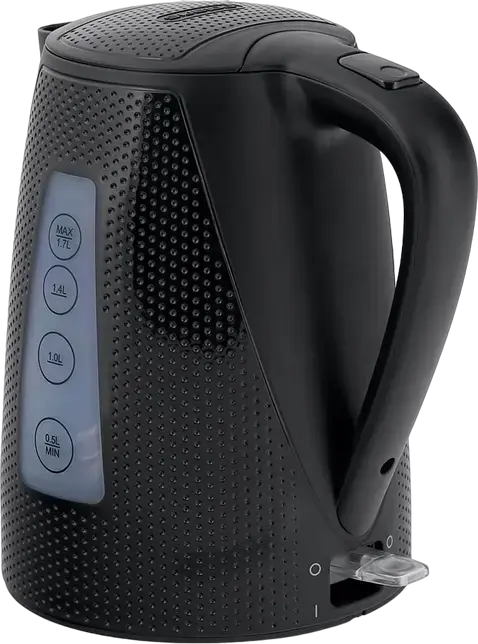 Polaris PWK 1794C Golf Electric Kettle, 1.7L, 2200W, Plastic Housing, Concealed Heating Element, Dry Boil Protection, Anti-calc Filter, Black