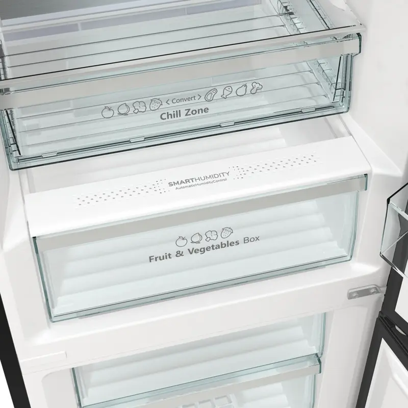 Холодильник Hisense RB470N4EFC1, Total No Frost, Инверторный компрессор, Объем 361 л, Metal Cooling, Черный Inox, Класс энергопотребления C, 200x60x66 см