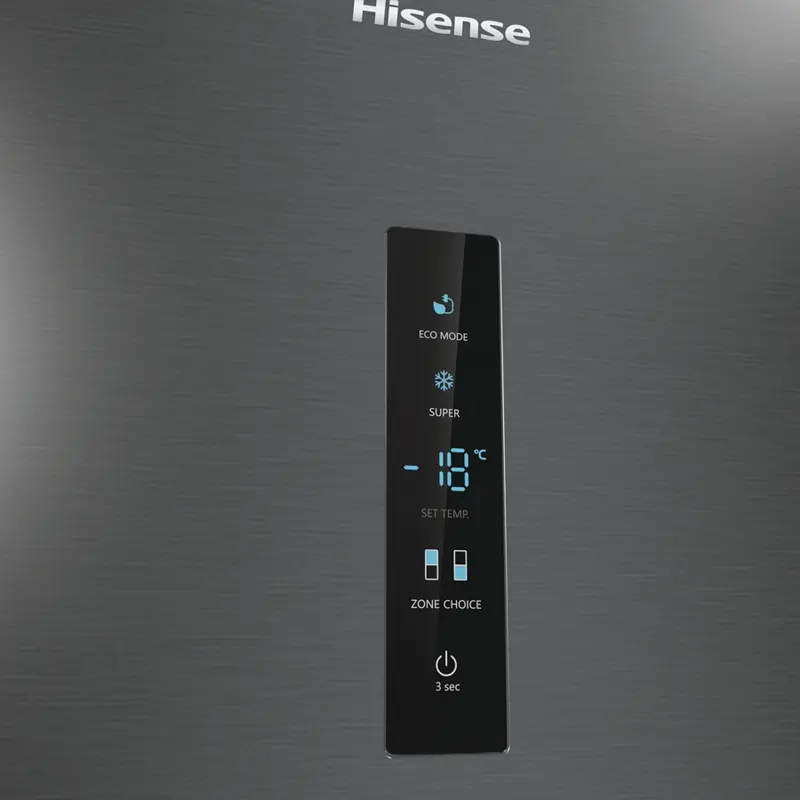 Холодильник Hisense RB470N4EFC1, Total No Frost, Инверторный компрессор, Объем 361 л, Metal Cooling, Черный Inox, Класс энергопотребления C, 200x60x66 см