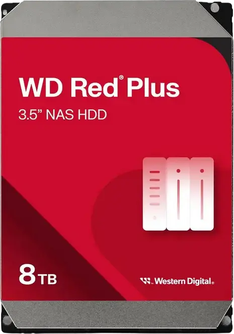 Жесткий диск Western Digital WD Red Plus WD80EFPX 8TB NAS Internal HDD 3.5-дюйма SATA-3 256MB кэш 5640 RPM CMR для RAID-систем