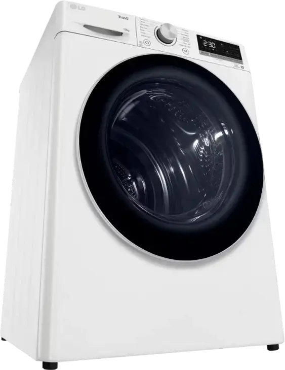 LG RH10V9AV4W Heat Pump Clothes Dryer, 10kg Capacity, Energy Class A+++, ThinQ, Inverter Motor, 14 Programs, White/Black, Front Load