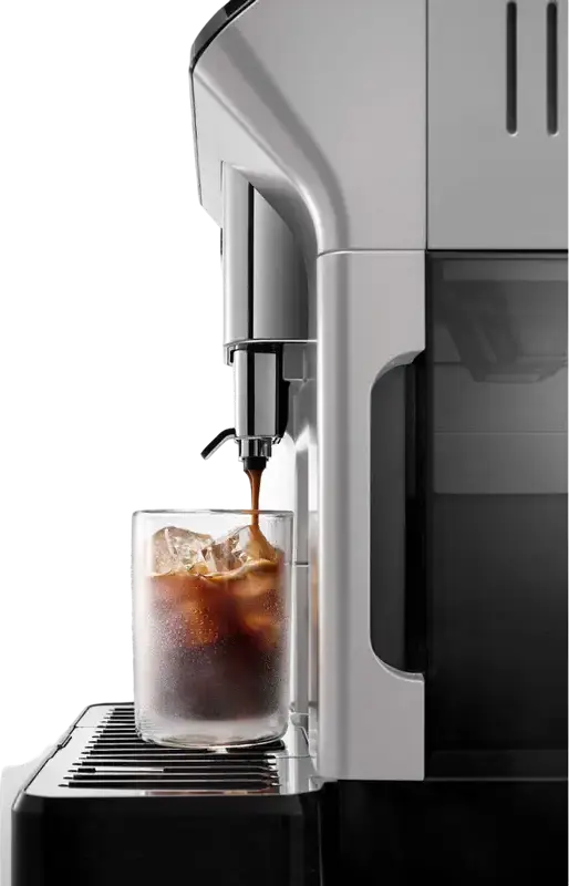 DeLonghi Eletta Explore ECAM450.65.S Automatic Coffee Machine, 1450W, 19 bar, 1.8L Tank, LatteCrema Hot & Cool Carafe, Wi-Fi, Cold Brew, Stainless Steel / Black