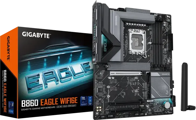 Gigabyte B860 EAGLE WIFI6E ATX Motherboard LGA1851 Intel B860 DDR5 9066MHz OC 256GB PCIe 5.0 M.2 Wi-Fi 6E Bluetooth 5.3 2.5GbE Ethernet