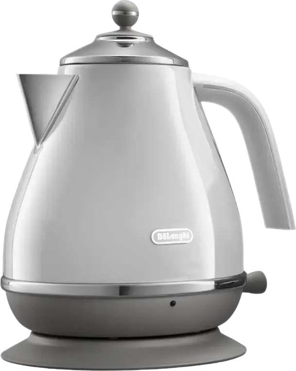 DeLonghi Icona Capitals KBOC 2001 W Electric Kettle, 1.7L, 2000W, Stainless Steel, 360 Degree Swivel Base, Dry-Boil Protection, Sidney White