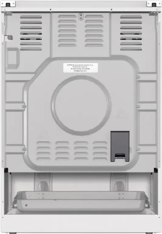 Комбинированная плита Gorenje GKS6C71WF, электродуховка 71 л с конвекцией, 4 газовые конфорки, чугунные решетки, AquaClean, белая, 60x85x60 см