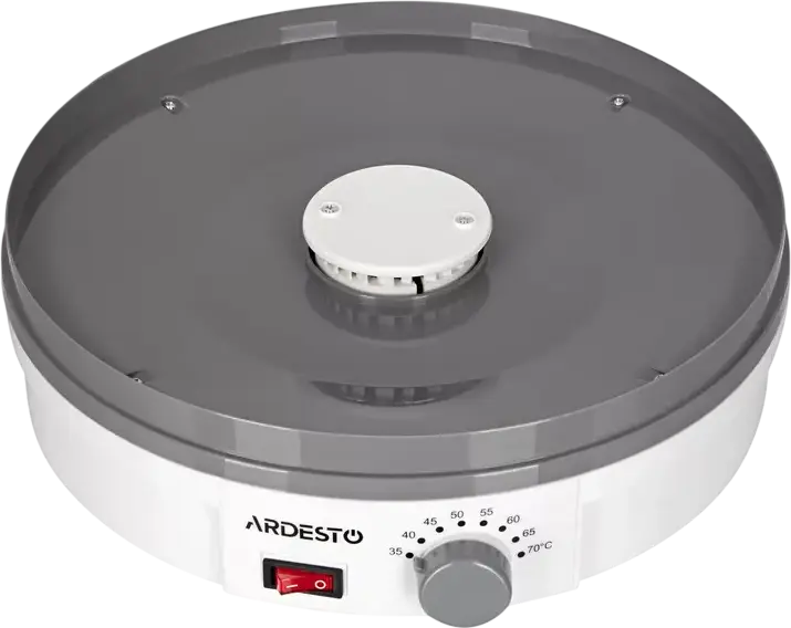 Ardesto FDB-5320 Food Dehydrator, 245W, 5 Trays, 35-70°C Temperature Range, Mechanical Control, White Plastic, for Fruits, Vegetables, Meat