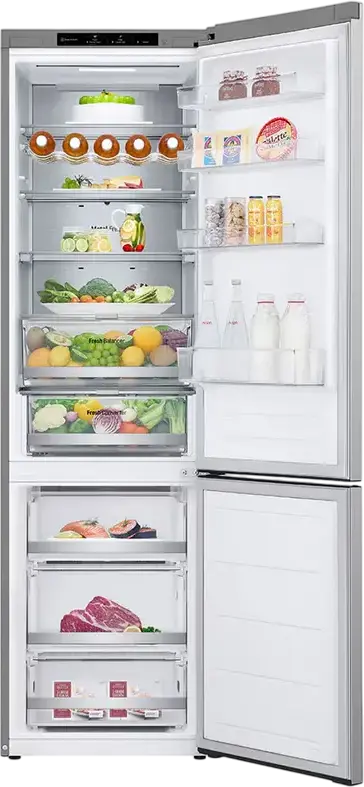 LG GBV7280 Combi Refrigerator Bottom Freezer 419L Energy Class B Stainless Steel Door Cooling+ Inverter Linear Compressor Freestanding 203 cm