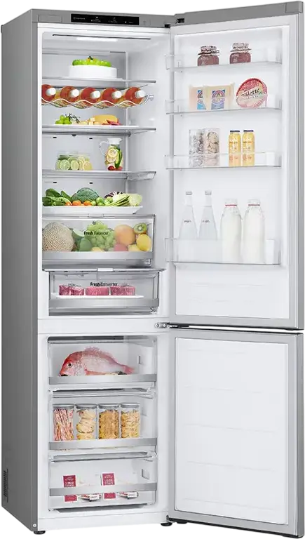 LG GBV7280 Combi Refrigerator Bottom Freezer 419L Energy Class B Stainless Steel Door Cooling+ Inverter Linear Compressor Freestanding 203 cm