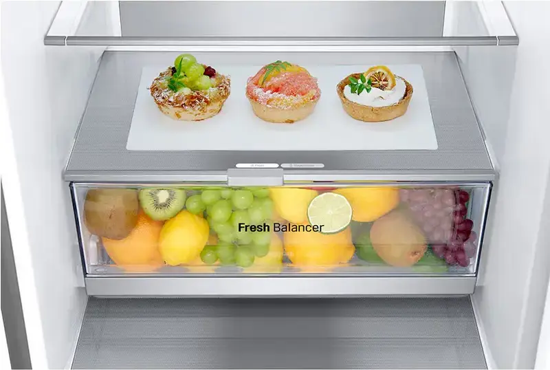 LG GBV7280 Combi Refrigerator Bottom Freezer 419L Energy Class B Stainless Steel Door Cooling+ Inverter Linear Compressor Freestanding 203 cm