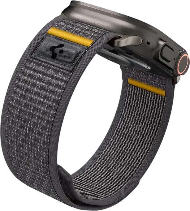 Curea Sport Spigen Athlex Air din Nylon Respirabil Gri pentru Apple Watch Series 10, 9, 8, 7, 6, SE, Ultra 2, 42mm 44mm 45mm 46mm 49mm, Fixare Velcro