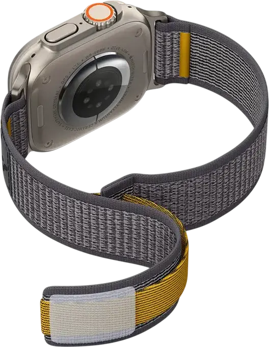 Curea Sport Spigen Athlex Air din Nylon Respirabil Gri pentru Apple Watch Series 10, 9, 8, 7, 6, SE, Ultra 2, 42mm 44mm 45mm 46mm 49mm, Fixare Velcro