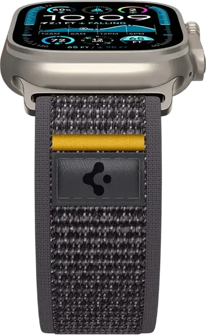 Curea Sport Spigen Athlex Air din Nylon Respirabil Gri pentru Apple Watch Series 10, 9, 8, 7, 6, SE, Ultra 2, 42mm 44mm 45mm 46mm 49mm, Fixare Velcro