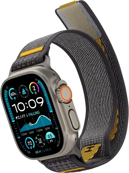 Curea Sport Spigen Athlex Air din Nylon Respirabil Gri pentru Apple Watch Series 10, 9, 8, 7, 6, SE, Ultra 2, 42mm 44mm 45mm 46mm 49mm, Fixare Velcro