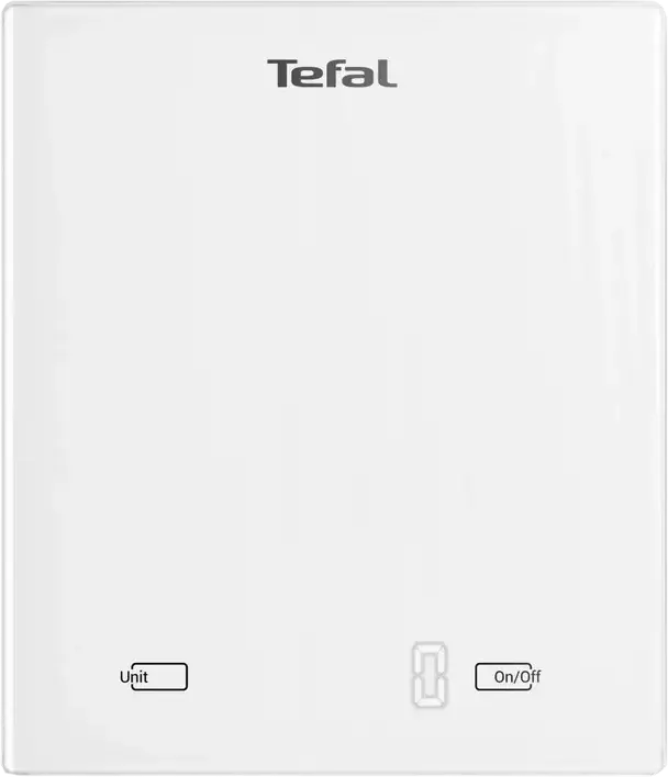 Cantar de Bucatarie Electronic Tefal BC5504V0 Essential, Platforma din Sticla Temperata, Capacitate 5kg, Graduatie 1g, Display LED, Functie Tara, Alb
