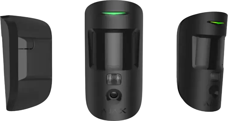 Detector de miscare Ajax MotionCam cu verificare foto, Negru, Tehnologie HDR, Protocoale Jeweller si Wings, Raza 1700m, Protectie IP50 IK04