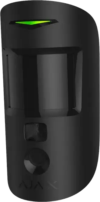 Detector de miscare Ajax MotionCam cu verificare foto, Negru, Tehnologie HDR, Protocoale Jeweller si Wings, Raza 1700m, Protectie IP50 IK04