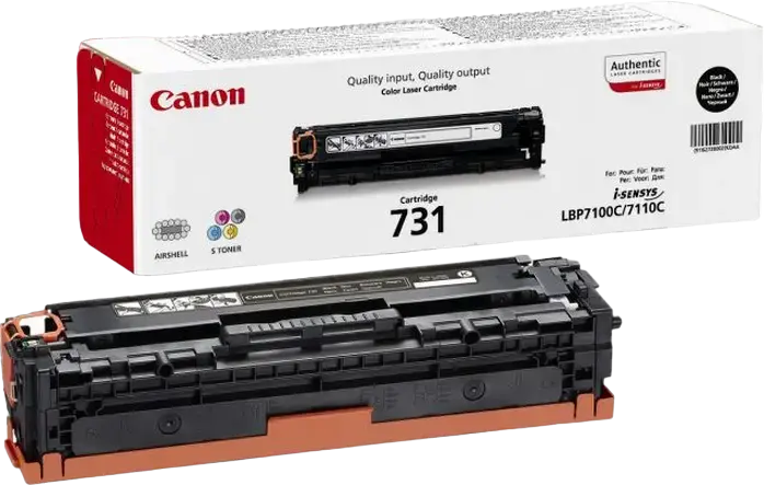 Canon 731 Original Black Laser Toner Cartridge, 1400 Page Yield, for i-SENSYS LBP7100, LBP7110, MF8230Cn, MF8280Cw Printers