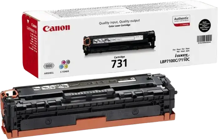 Canon 731 Original Black Laser Toner Cartridge, 1400 Page Yield, for i-SENSYS LBP7100, LBP7110, MF8230Cn, MF8280Cw Printers