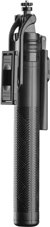 Cellularline Selfie Stick Max Tripod si Quadrapod Bluetooth, Tija Telescopica din Otel 180 cm, Rotire 360 Grade, Telecomanda Detasabila, Negru