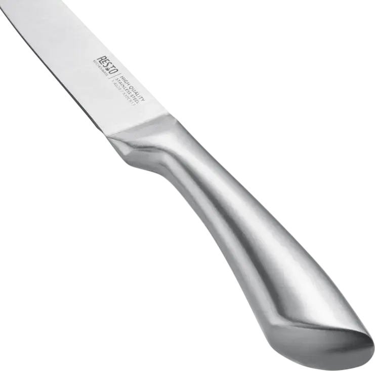 RESTO 95606 Merope 4-Piece Stainless Steel Knife Set - Santoku, Slicing, Utility and Paring Knives - X30Cr13 Stainless Steel Blades - Grey