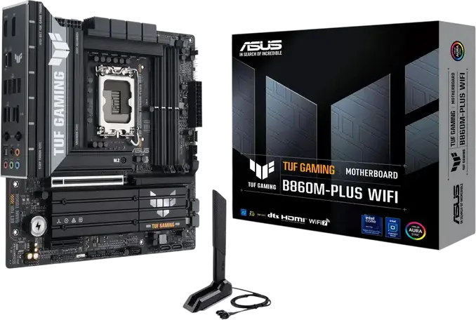 ASUS TUF GAMING B860M-PLUS WIFI Motherboard LGA1851 Intel B860 Micro-ATX DDR5 256GB PCIe 5.0 M.2 Wi-Fi 7 Bluetooth 5.4 for Intel Core Ultra Processors