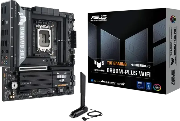 ASUS TUF GAMING B860M-PLUS WIFI Motherboard LGA1851 Intel B860 Micro-ATX DDR5 256GB PCIe 5.0 M.2 Wi-Fi 7 Bluetooth 5.4 for Intel Core Ultra Processors