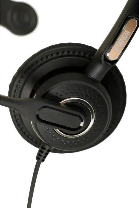 Casca Monaural Fanvil HT201 Over-the-Head, Audio Wideband cu Anularea Zgomotului, Conectare QD la RJ9 pentru Telefoane IP Fanvil, Negru
