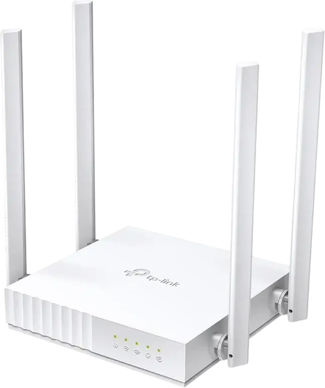 TP-Link Archer C24 AC750 Dual-Band Wi-Fi Router, 4 Antennas, 300Mbps (2.4GHz) & 433Mbps (5GHz), Router/AP/Range Extender Modes, WPA3 Security, White