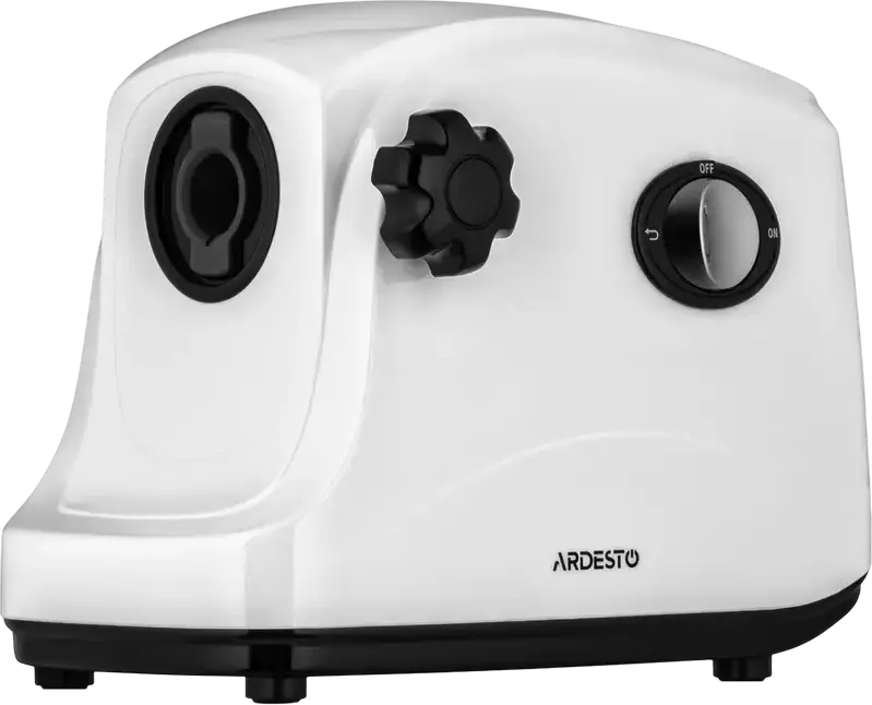 Ardesto MGA-1735R Meat Grinder, 1600W, 1.6 kg/min, Metal and Plastic Housing, White, Reverse Function, Overload Protection, 3 Grinding Plates, Accessories