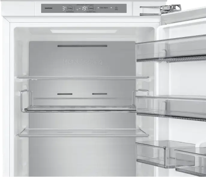 Frigider Încorporabil Samsung BRB80F30ADF0EO cu Congelator Jos, 298L, No Frost, Twin Cooling, SpaceMax, Metal Cooling, Wi-Fi SmartThings, Alb