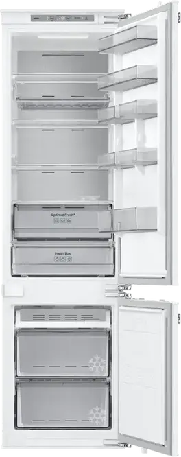 Frigider Încorporabil Samsung BRB80F30ADF0EO cu Congelator Jos, 298L, No Frost, Twin Cooling, SpaceMax, Metal Cooling, Wi-Fi SmartThings, Alb