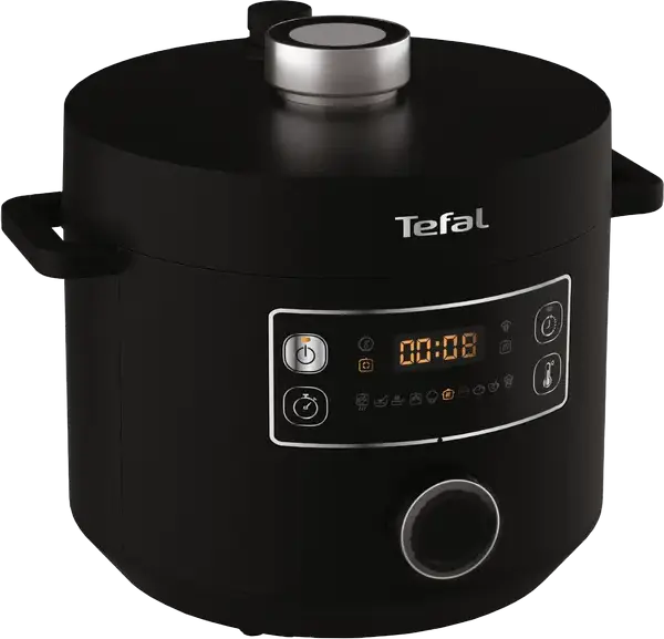 Мультиварка-скороварка Tefal Turbo Cuisine CY754830, 1090 Вт, сферическая керамическая чаша 5 л с антипригарным покрытием, 10-21 программа, черный