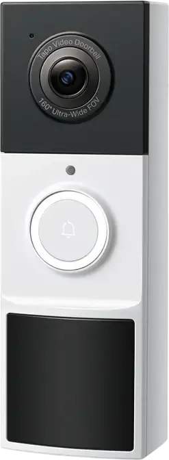Sonerie Video TP-Link Tapo D210, Rezolutie 2K 3MP, Unghi Vizualizare 160°, Detectie AI Persoane, Audio Bidirectional, Rezistenta IP65, Baterie 6400mAh, Alb