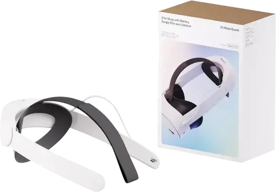 Meta Quest Elite Strap with Battery for Meta Quest 3 and 3S, 2330mAh Integrated Battery Pack, Extended Playtime, Adjustable Headstrap, White