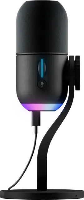Microfon Gaming Dinamic Logitech Yeti GX cu RGB, Negru, Pattern Supercardioid, Rata de Esantionare 48kHz/96kHz, 24-bit, Conectivitate USB, LIGHTSYNC RGB