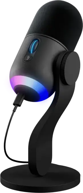 Microfon Gaming Dinamic Logitech Yeti GX cu RGB, Negru, Pattern Supercardioid, Rata de Esantionare 48kHz/96kHz, 24-bit, Conectivitate USB, LIGHTSYNC RGB