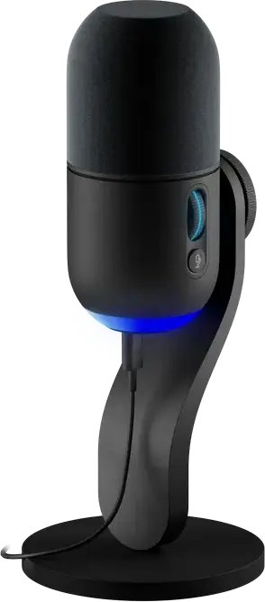 Microfon Gaming Dinamic Logitech Yeti GX cu RGB, Negru, Pattern Supercardioid, Rata de Esantionare 48kHz/96kHz, 24-bit, Conectivitate USB, LIGHTSYNC RGB