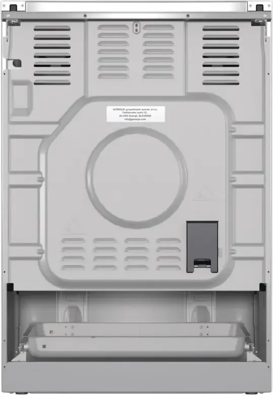 Комбинированная плита Gorenje GKS6C71XF, электродуховка 71 л класс A, 4 газовые конфорки, чугунные решетки, AquaClean, нержавеющая сталь, 60x60 см