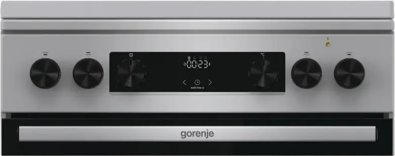 Комбинированная плита Gorenje GKS6C71XF, электродуховка 71 л класс A, 4 газовые конфорки, чугунные решетки, AquaClean, нержавеющая сталь, 60x60 см