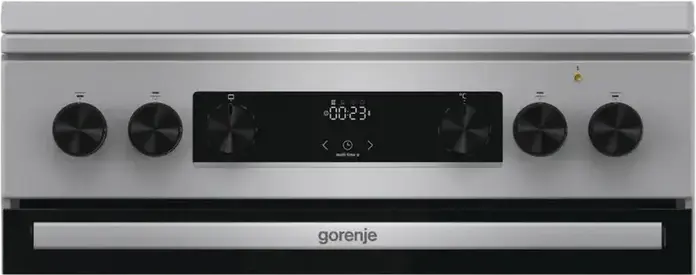 Комбинированная плита Gorenje GKS6C71XF, электродуховка 71 л класс A, 4 газовые конфорки, чугунные решетки, AquaClean, нержавеющая сталь, 60x60 см