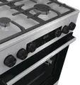Комбинированная плита Gorenje GKS6C71XF, электродуховка 71 л класс A, 4 газовые конфорки, чугунные решетки, AquaClean, нержавеющая сталь, 60x60 см