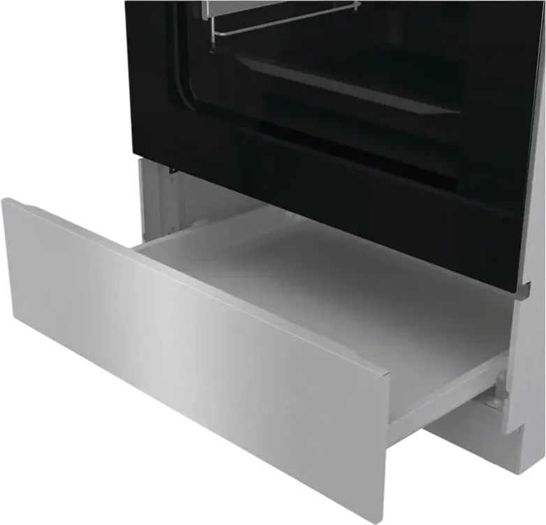 Комбинированная плита Gorenje GKS6C71XF, электродуховка 71 л класс A, 4 газовые конфорки, чугунные решетки, AquaClean, нержавеющая сталь, 60x60 см