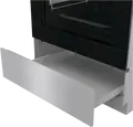 Комбинированная плита Gorenje GKS6C71XF, электродуховка 71 л класс A, 4 газовые конфорки, чугунные решетки, AquaClean, нержавеющая сталь, 60x60 см